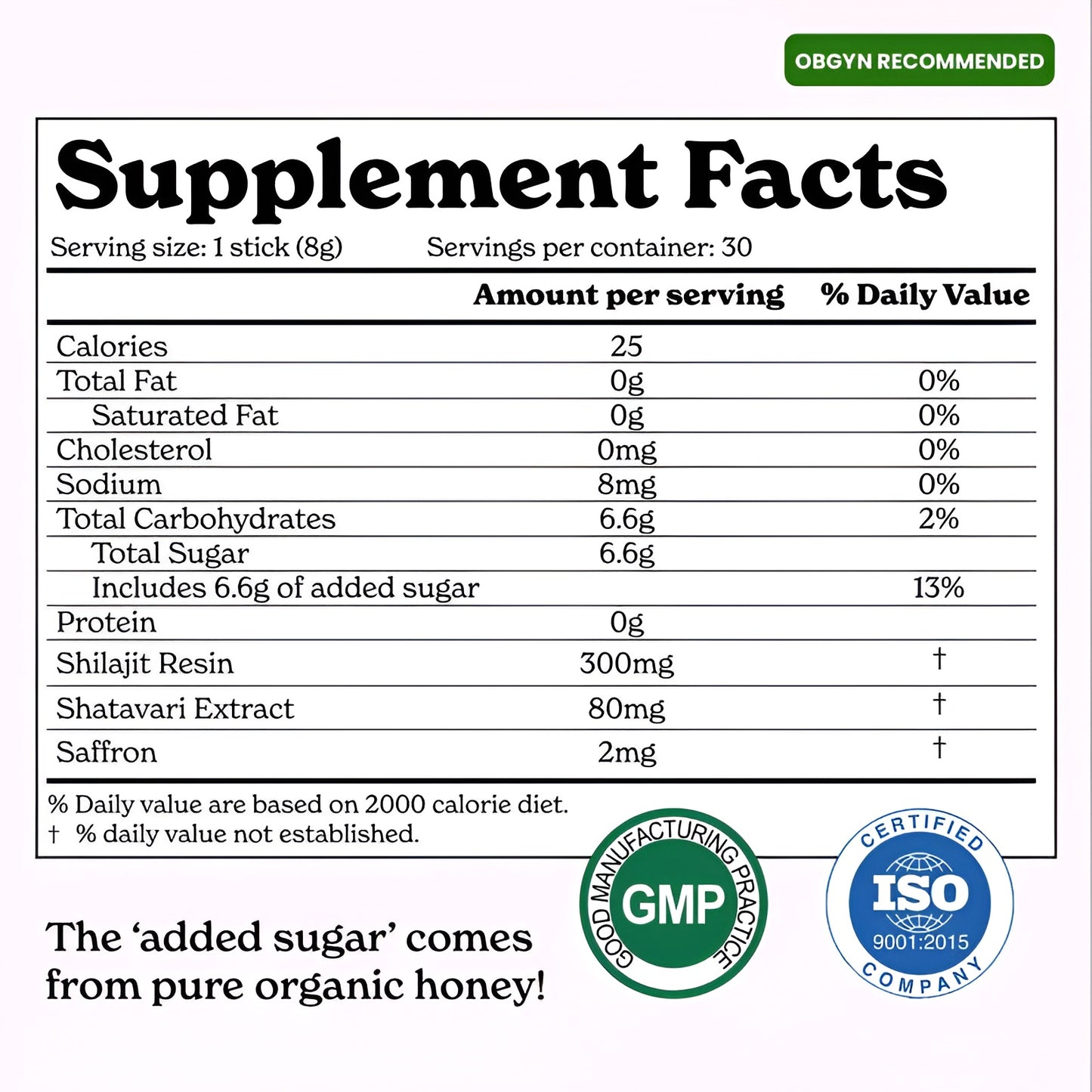 Natural Shilajit Honey Sticks