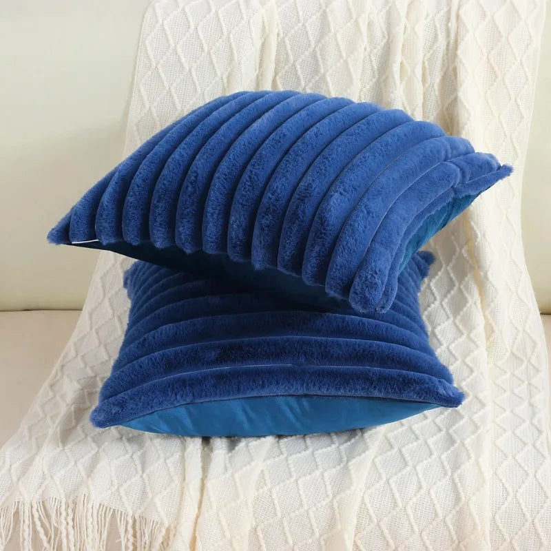 Luvia Faux Rabbit Fur Pillow Cover