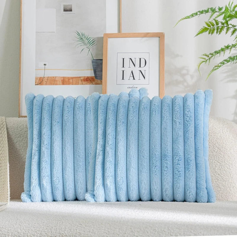 Luvia Faux Rabbit Fur Pillow Cover